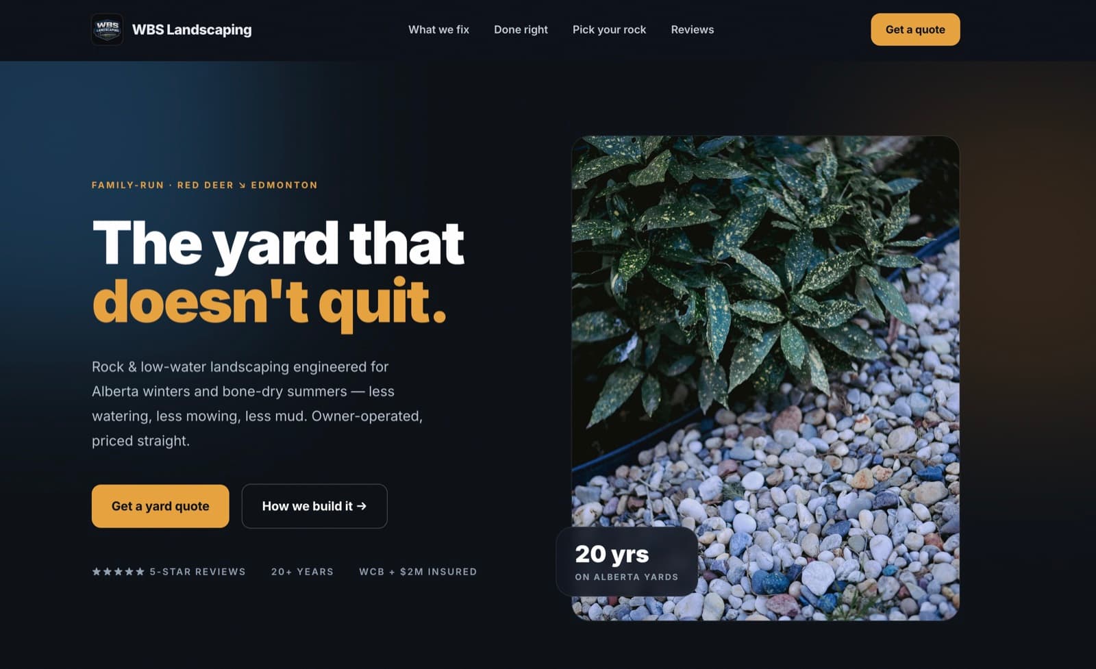 WBS Landscaping website
