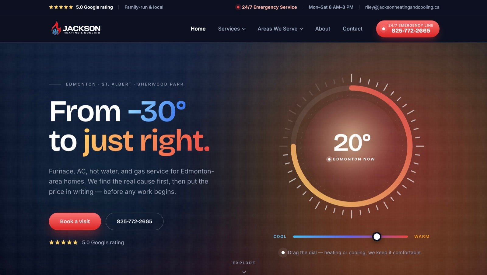 Jackson Heating & Cooling website project preview